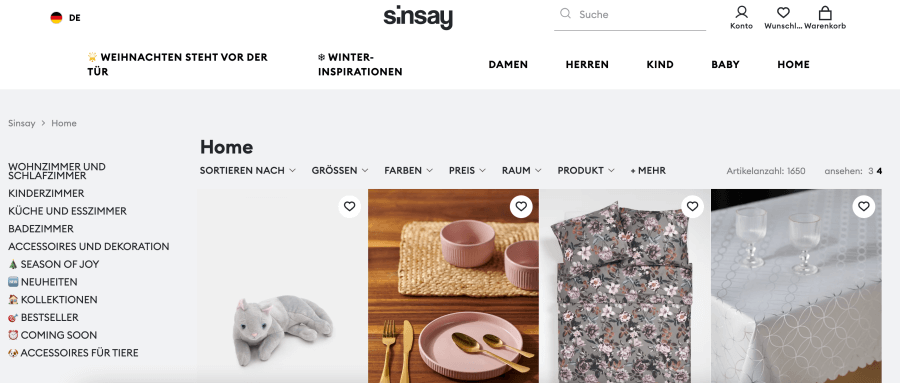 Sinsay Online shop